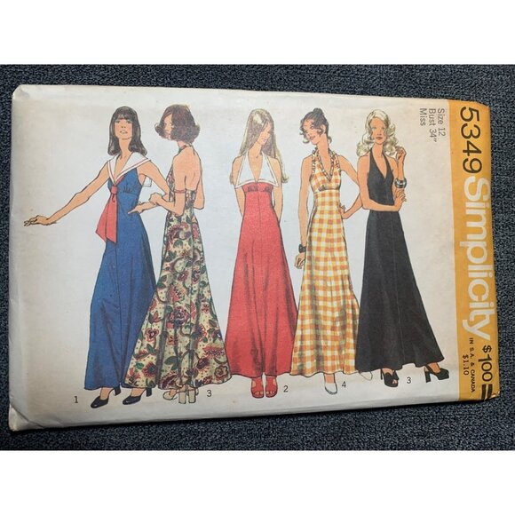 Simplicity Misses Halter Dress Sewing Pattern sz 8-22 5349 - uncut - Picture 4 of 4